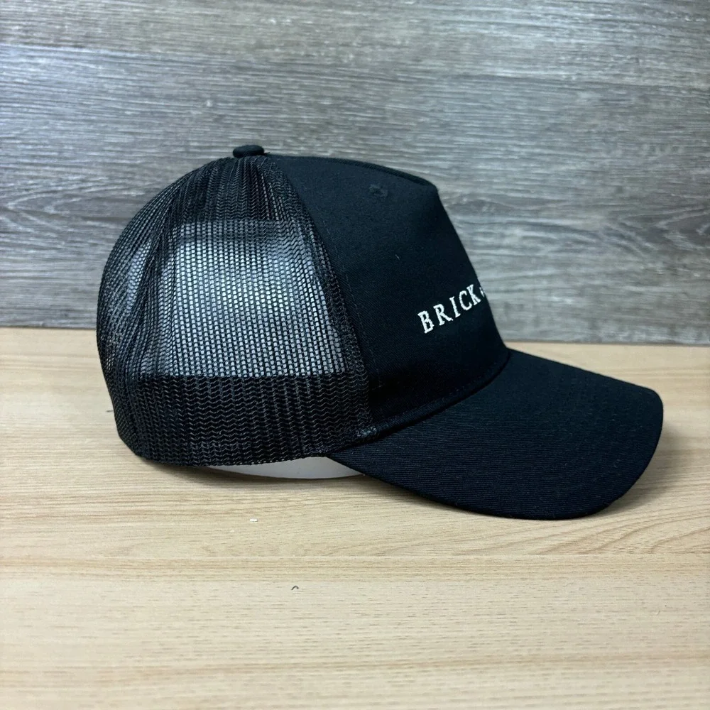 Brick Linen Hat‎ Cap Snapback Black Trucker Adjustable